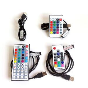 미니 소형 3 /24 / 44 키 IR RF USB RGB 원격 무선 컨트롤러 Dimmer 동적 모드 적외선 3528 5050 LED 스트