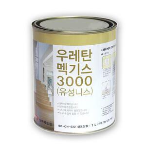 삼화페인트 목재용 유성니스 우레탄 멕기스 3000 1L 투명 유광