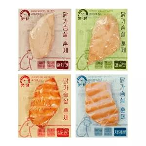 푸드원 맛닭 냉동 훈제 닭가슴살 4종 혼합 100g X 20팩 2kg (훈제5+마늘5+칠리5+저염5)