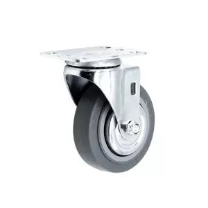 경량 TPE 회색 무소음 바퀴 캐스터 10cm(4인치) 회전형