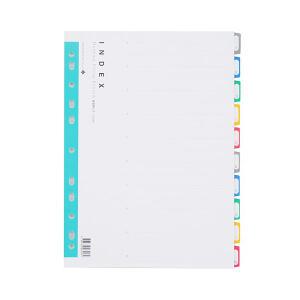 문화산업 PP 인덱스 파일 탭 화일 10분류 PP Index Divider 10 A4 디바이더 간지 A691-7