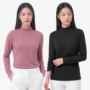 [이지바이]1+1 BFL 슈퍼우먼 여성 겨울 기모 반목 반폴라 긴팔 티셔츠 등산 아웃도어(W4OPWT13)