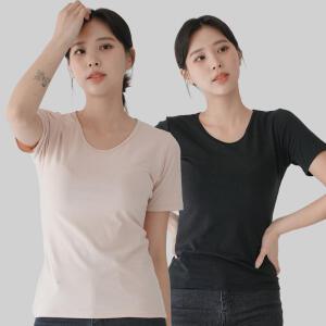 이브바바 여성 소프트터치 이너 3부 상의 반팔런닝 보온내의 웜웨어