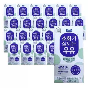 매일유업 소화가 잘되는 멸균우유 190ml 24팩 저지방 흰우유
