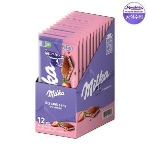밀카 타블렛 초콜릿 스트로베리 100g 12개