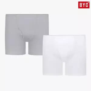 BYC 남자흰색드로즈 회색드로즈 순면 소변구 있는 면100 베이직
