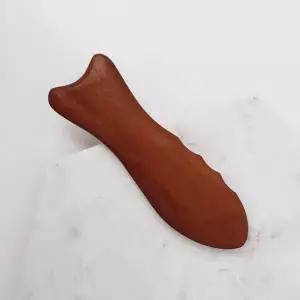 옻칠 나무 괄사 지압기 마사지 (D형) 손 발 얼굴 지압 봉 볼 마사지기