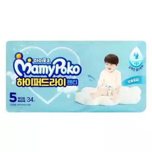 마미포코 하이퍼드라이 팬티형 기저귀 5단계 특대형 팬티 남아용 34매입 1개