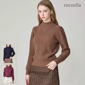 [로코엘라] 플로 메리노울 브렌드 여성 모크넥 니트