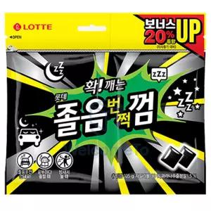 롯데 확 깨는 졸음번쩍껌 트윈리필105g / 페퍼민트맛 사무실 수험생 운전