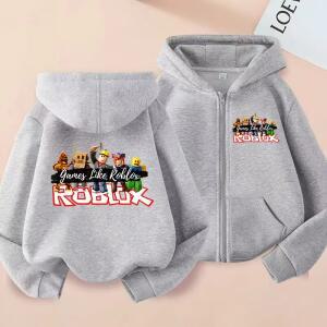 Roblox 어린이 만화 후디 소녀 소년 릴로 스티치 지퍼 맨투맨 만화 후디 아기 캐주얼 탑 의류 선물
