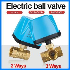 2way3way DC12V-24V 또는 AC220V 전동 황동 볼 밸브 3 선 2 제어 전기 볼 밸브 DN15 DN20 DN25 DN32 DN40 D