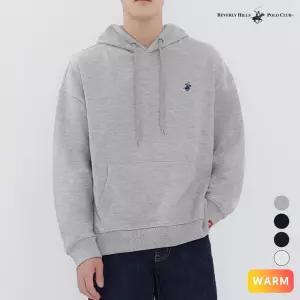 비버리힐즈폴로클럽 남여공용 오버핏 기모 자수로고 후드 티셔츠 (4컬러)