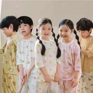 삐삐롱 2026 아동 유아 어린이 봄 여름 내의 잠옷 내복 레이온 편면 7부 실내복