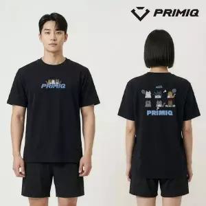 프리미크 네냥이2 블랙 HCT261207U 남성 여성 반팔 티셔츠