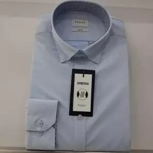 [예작]예작 21S/S 블루 솔리드 스트레치 스냅단추 슬림 긴팔셔츠 YJ1SBH598BL_SC