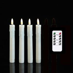 조각 인치 짧은 FLAMELESS LED 테이퍼 원격 현실적인 제어 양초 플라스틱