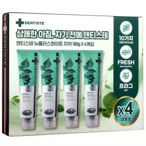 덴티스테 뉴플러스 화이트치약 160g x 4개 프라그제거 코스트코