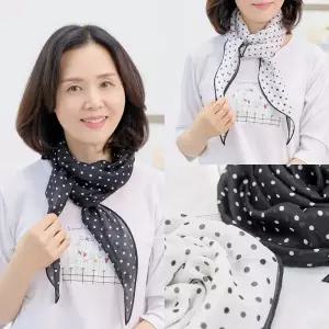 엄마옷 마미소 땡땡이 스카프 블랙 화이트 무늬 할머니 빅사이즈 40 70 마담 중년 여성