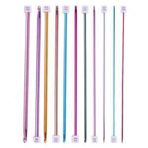 코바늘 튀니지 아프간 크로셰 후크 멀티 컬러 알루미늄 뜨게 바늘 11 사이즈 2 8mm 세트당