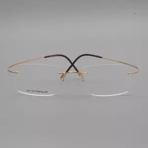 초경량 패션 무테 데일리 가벼운 티타늄 안경 16064 C11 54mm 와이어 다리 골드