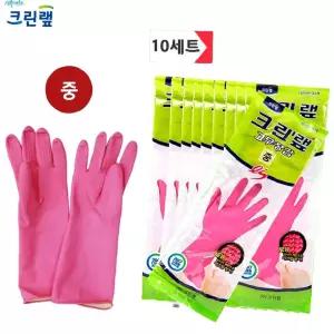 ES 고무장갑 천연고무라텍스 / 10세트 (크린랩)(중)