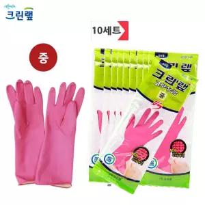 (크린랩) ES 고무장갑 (중) 천연라텍스 10세트