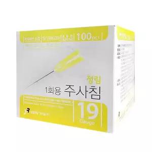 정림 일회용 멸균 주사침 19G 38mm 100개입 주사바늘