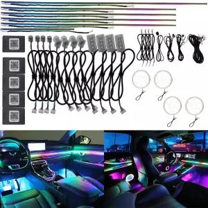 심포니 LED 스트립 앰비언트 라이트 RGB 인테리어 분위기 조명 범용 자동차 아크릴 가이드 광섬유 램프 22