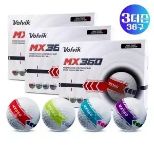 [볼빅] MX360 듀얼에이밍 360도 퍼팅라인 3피스 골프공 3더즌 (36구)