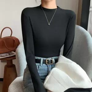 여성 레이어드 슬림핏 이너 긴팔 티셔츠 베이직 6색 모달티셔츠 여자기본티 기본티 여성겨울티셔츠