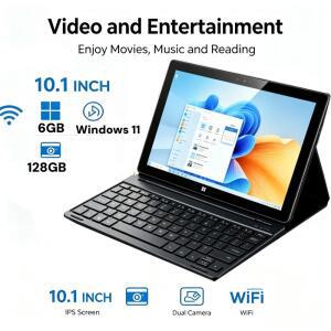 10.1인치 탭 G6 프로 CWI513 태블릿 PC 64비트 윈도우 11 인텔 셀러론 N5100 6GB RAM 128GB ROM 저장공간,