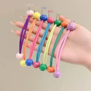 양파레이디 [14p 세트] 여아 방울머리끈 헤어밴드 헤어끈 알사탕모양 쨍쨍한 고무줄 7쌍SET