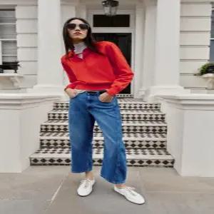 ZARA 숄더 패드 니트 폴로셔츠 - 레드 / 오렌지 5536/102/675