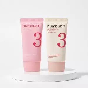 [파데프리] 넘버즈인 3번 도자기결 톤업베이지 선크림 50ml 더블기획 2종 (블러/글로우)