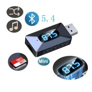 2-in-1 자동차 블루투스 미니 USB 송신기 수신기 TF LED 디스플레이 핸즈프리 통화 키트 FM 라디오 무선 오
