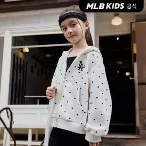 [MLB키즈 공식]26FW 스포티브 걸즈 도트 기모 후드집업 LA (Ivory) 7FHDB0266-07IVS