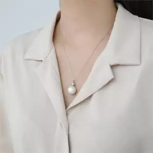 [이쁜] 핵진주 큐빅 목걸이 네크리스