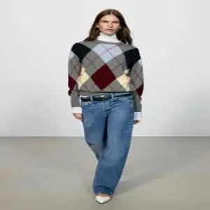 ZARA 엑스트라 소프트 울 다이아몬드 스웨터 - 멀티컬러 9598/172/330