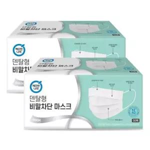 깨끗한나라 덴탈형 비말차단 마스크 KF-AD 50매 2팩