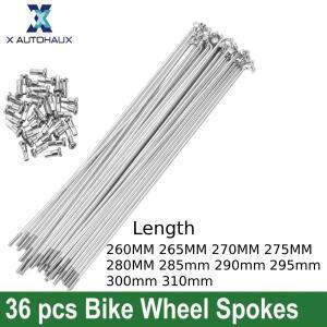 XAutohaux 자전거 스포크 키트 36pcs 14G 260mm 길이 바퀴 젖꼭지와 탄소강 블랙 36 Pcs