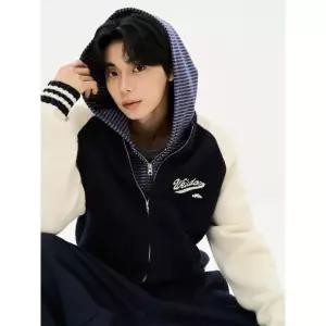 [에잇세컨즈] 컬러블럭 니트 점퍼  네이비 (456X5ACC3R)
