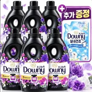 다우니 호텔컬렉션 섬유유연제 미스티크 1L 6개 +다우니 실내건조 코튼프레시 비누 200ml