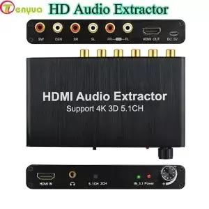 4K HD 오디오 추출기 디코더 5.1CH AC3/DTS 컨버터 RCA 사운드 앰프 아날로그 PS4 TV DVD 플레이어용