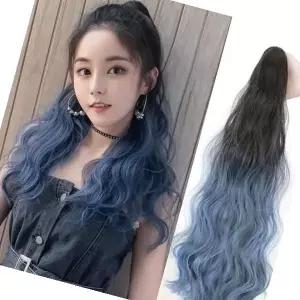 포니테일 그라데이션 컬러 헤어피스 묶음머리 집게핀