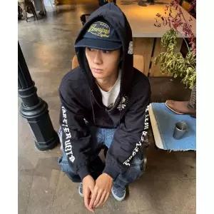 매장정품 HARLEY-DAVIDSON COLLECTIONS OL 시그니처 후드 집업 블랙_HH16309004