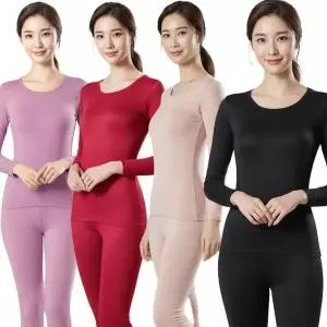 [미미캐츠]미미캐츠 국산 고밀도 슬림 기모 스판 여성 내의 상의 R-1090