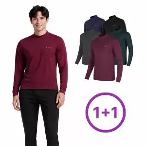 1+1 남자 남성 가을 겨울 약 기모 라운드티 기본티 긴팔 티셔츠 작업복 단체티 5color