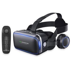 아이폰 및 안드로이드 폰용 VR 헤드셋 TV 영화 비디오 게임용 3D 안경 리모컨이 있는 아이폰/안드로이드 가상 현실 4.7-6인치 호환