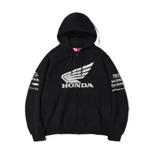 PHYPS MOTORCYCLE Honda Racing Logo Hoodie Zip-up_Black